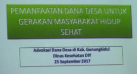 Workshop Advokasi Kebijakan Dana Desa di Bappeda GK