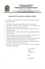 MAKLUMAT PELAYANAN INFORMASI PUBLIK
